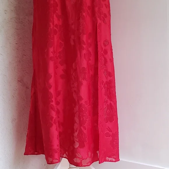 Vintage red slit ♥ Victoria's secret floral gown. Gold label - Picture 9 of 11